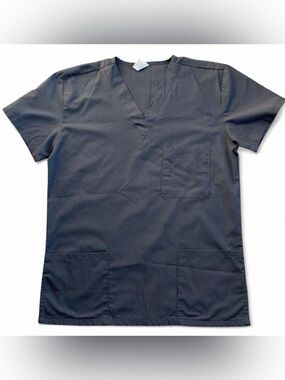 Unisex Strictly Scrubs V-Neck Medical Scrub Top - Charcoal Gray